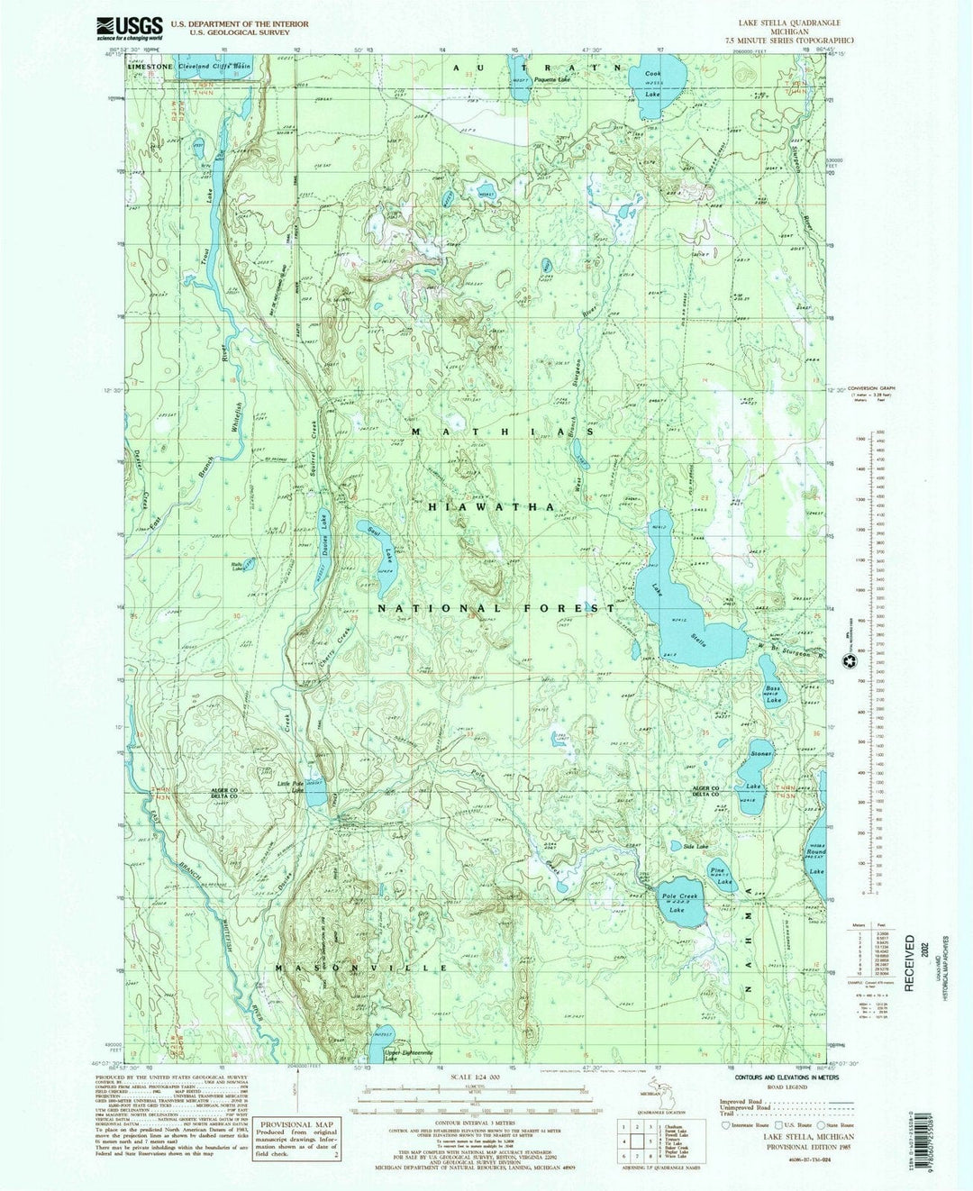 1985 Lake Stella, MI - Michigan - USGS Topographic Map