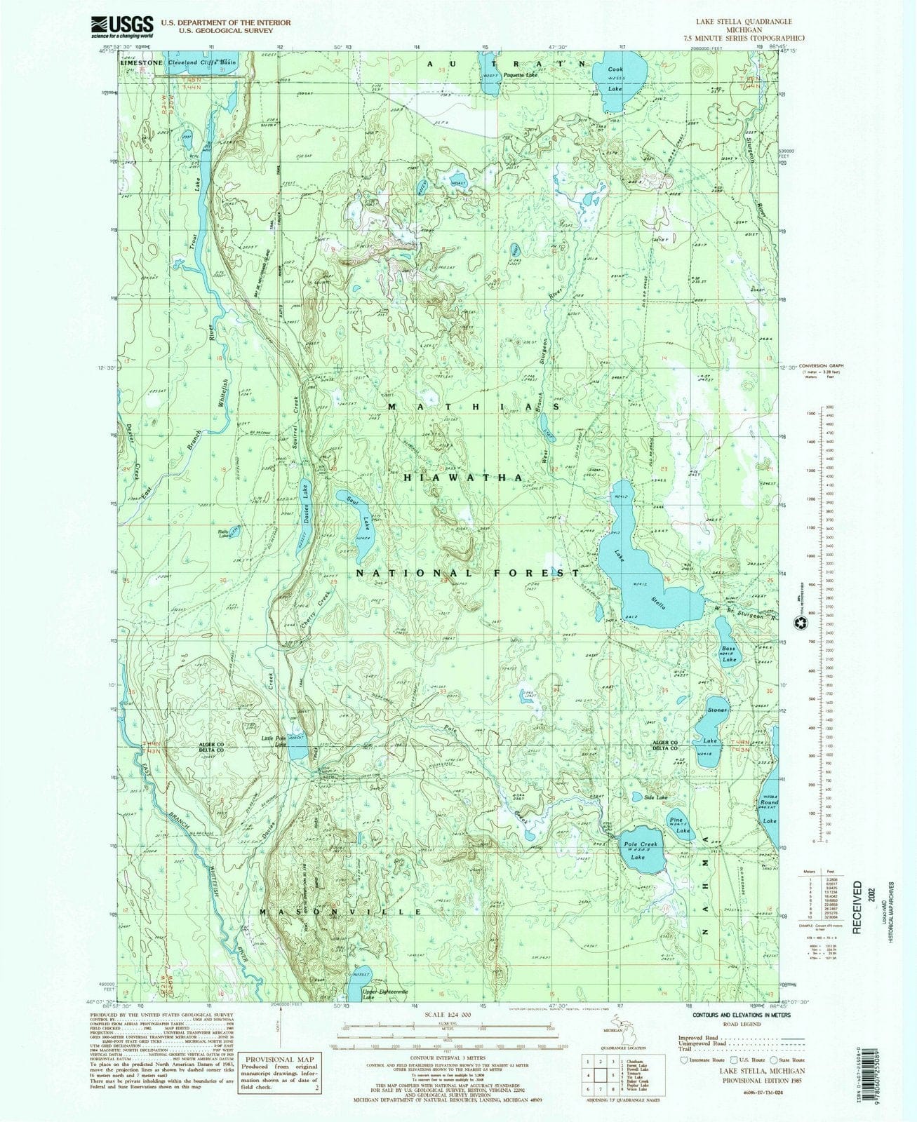 1985 Lake Stella, MI - Michigan - USGS Topographic Map