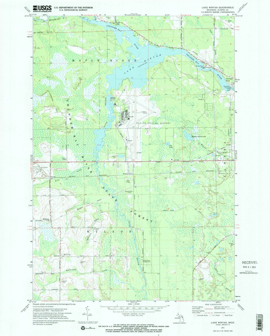 1971 Lake Winyah, MI - Michigan - USGS Topographic Map