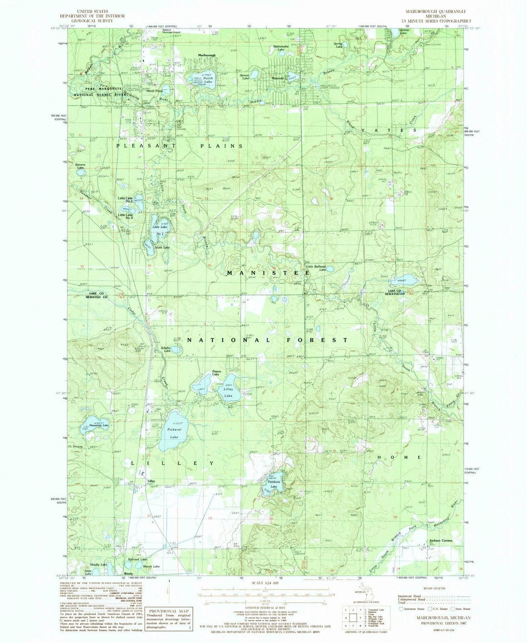 1987 Marlborough, MI - Michigan - USGS Topographic Map