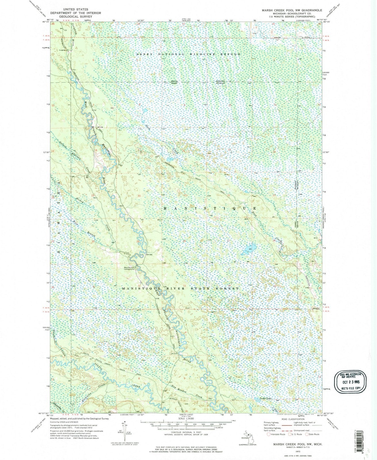 1972 Marsh Creek Pool, MI - Michigan - USGS Topographic Map v2