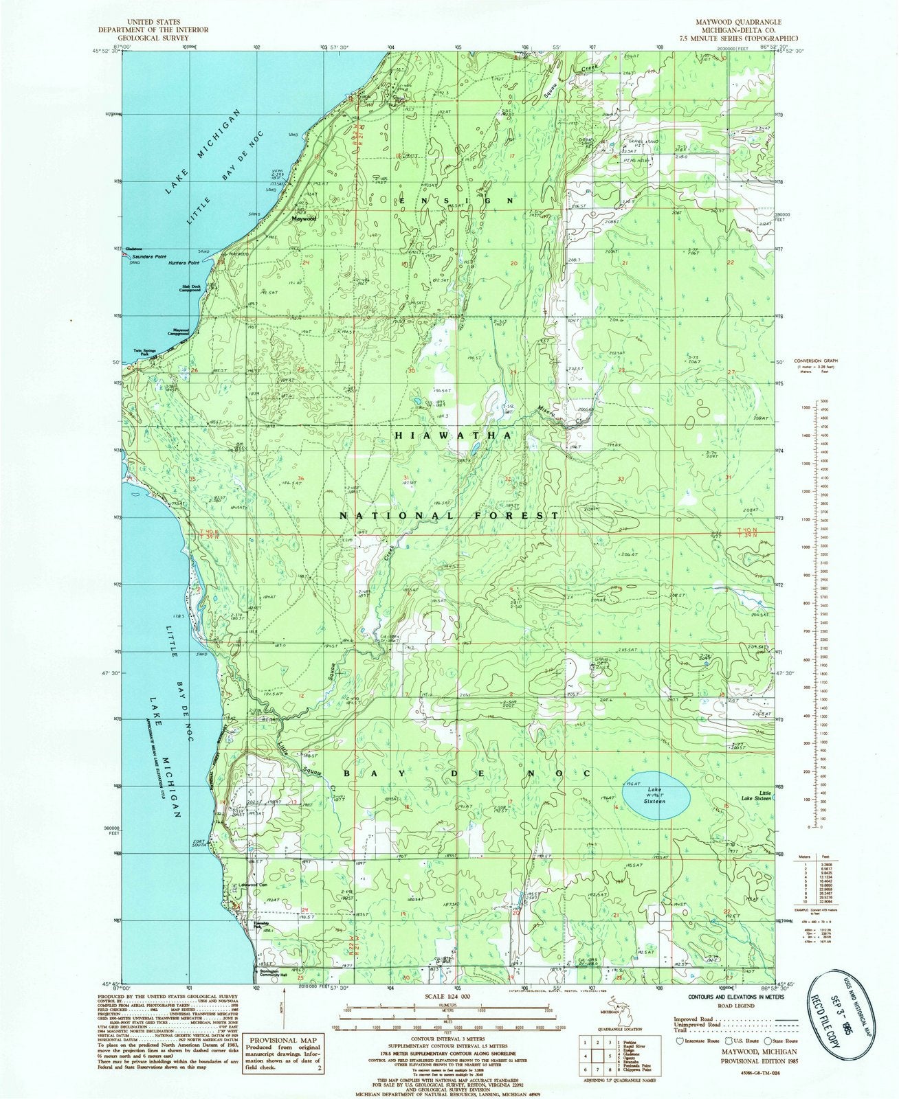 1985 Maywood, MI - Michigan - USGS Topographic Map