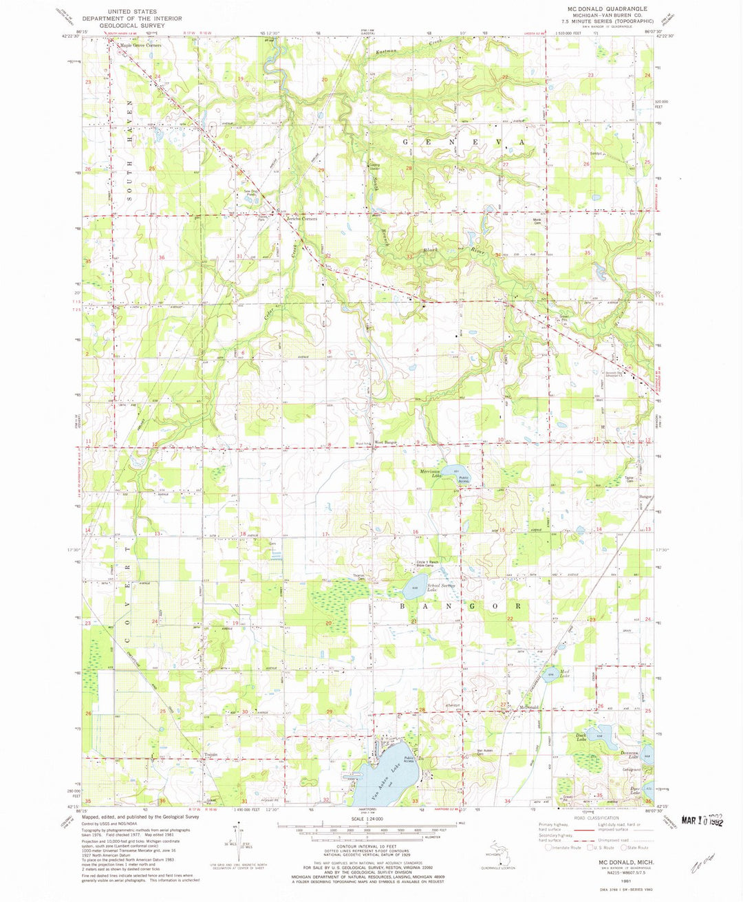 1981 McDonald, MI - Michigan - USGS Topographic Map