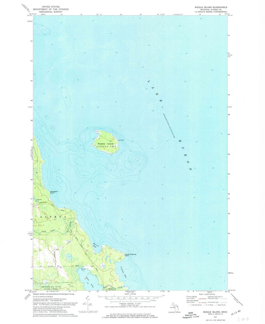 1971 Middle Island, MI - Michigan - USGS Topographic Map