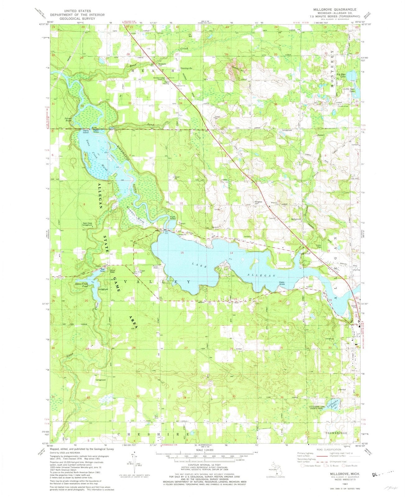 1981 Millgrove, MI - Michigan - USGS Topographic Map