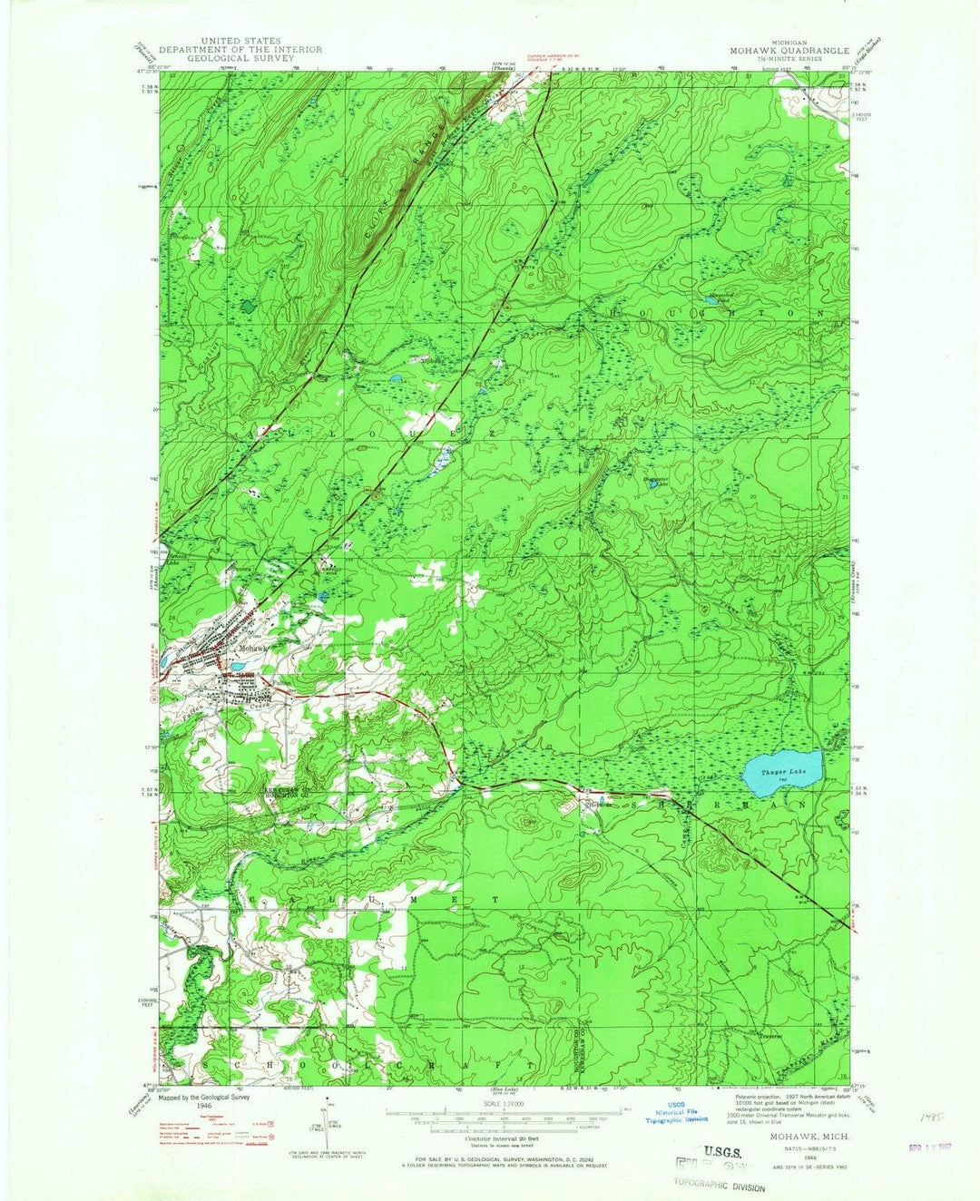 1946 Mohawk, MI - Michigan - USGS Topographic Map
