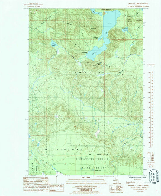 1985 Mountain Lake, MI - Michigan - USGS Topographic Map
