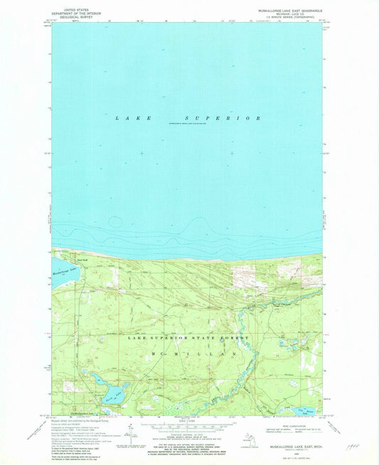 1968 Muskallonge Lake East, MI - Michigan - USGS Topographic Map