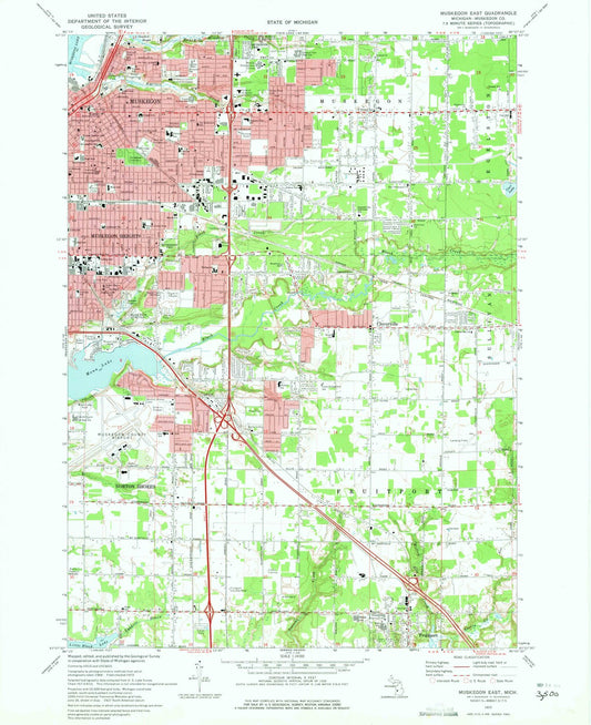 1972 Muskegon East, MI - Michigan - USGS Topographic Map
