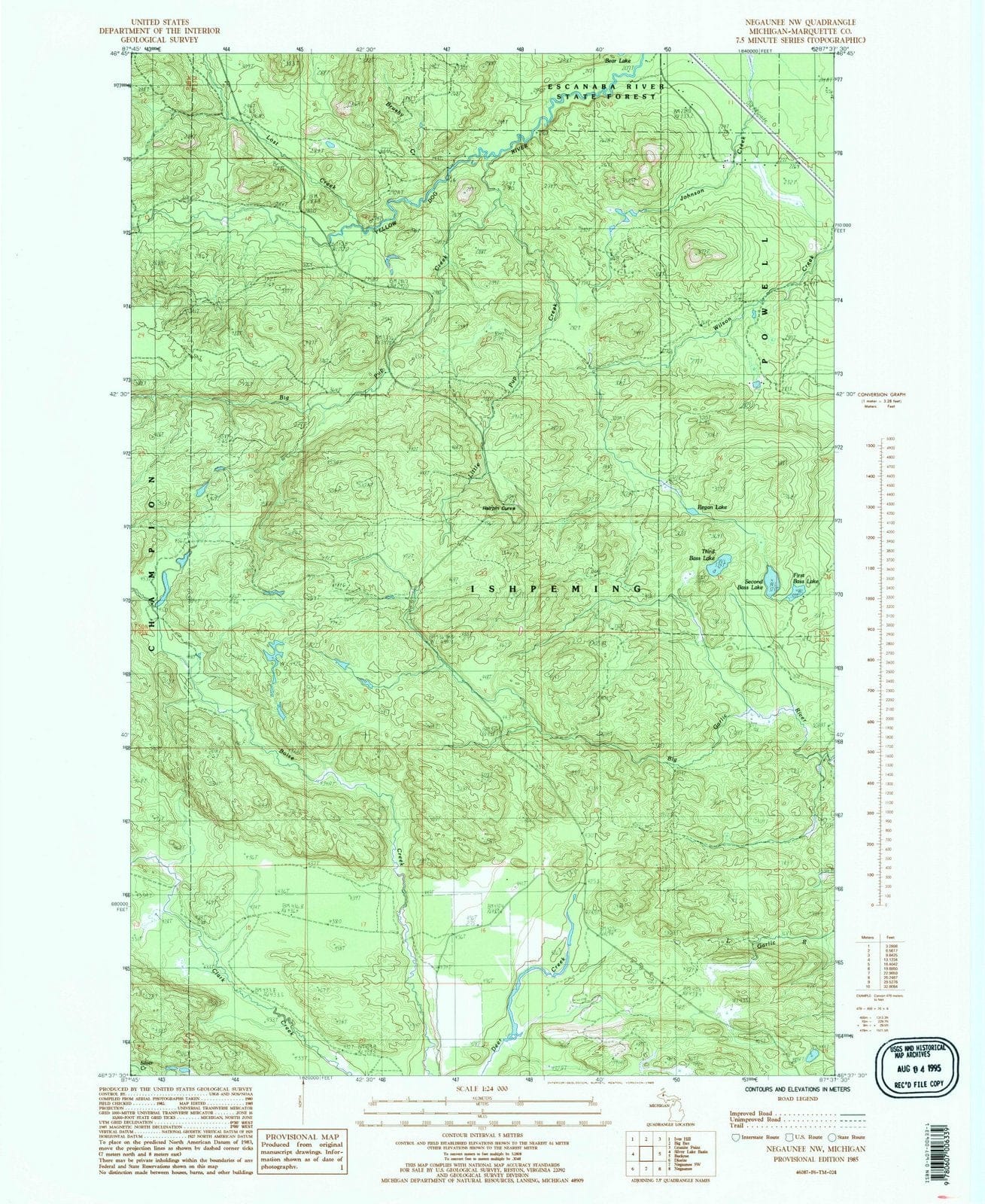 1985 Negaunee, MI - Michigan - USGS Topographic Map