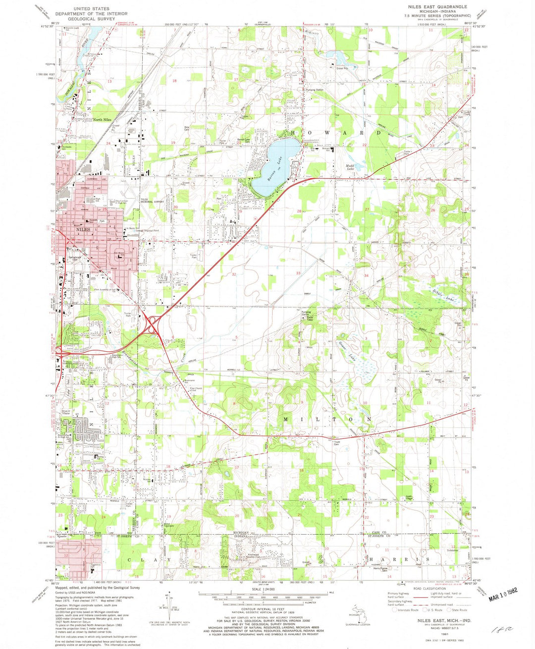 1981 Niles, MI - Michigan - USGS Topographic Map