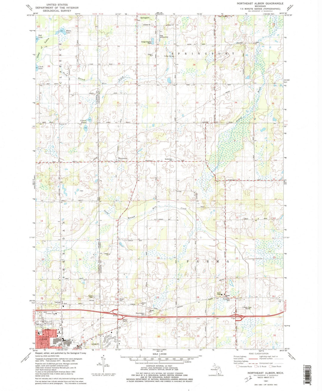 1981 Northeast Albion, MI - Michigan - USGS Topographic Map