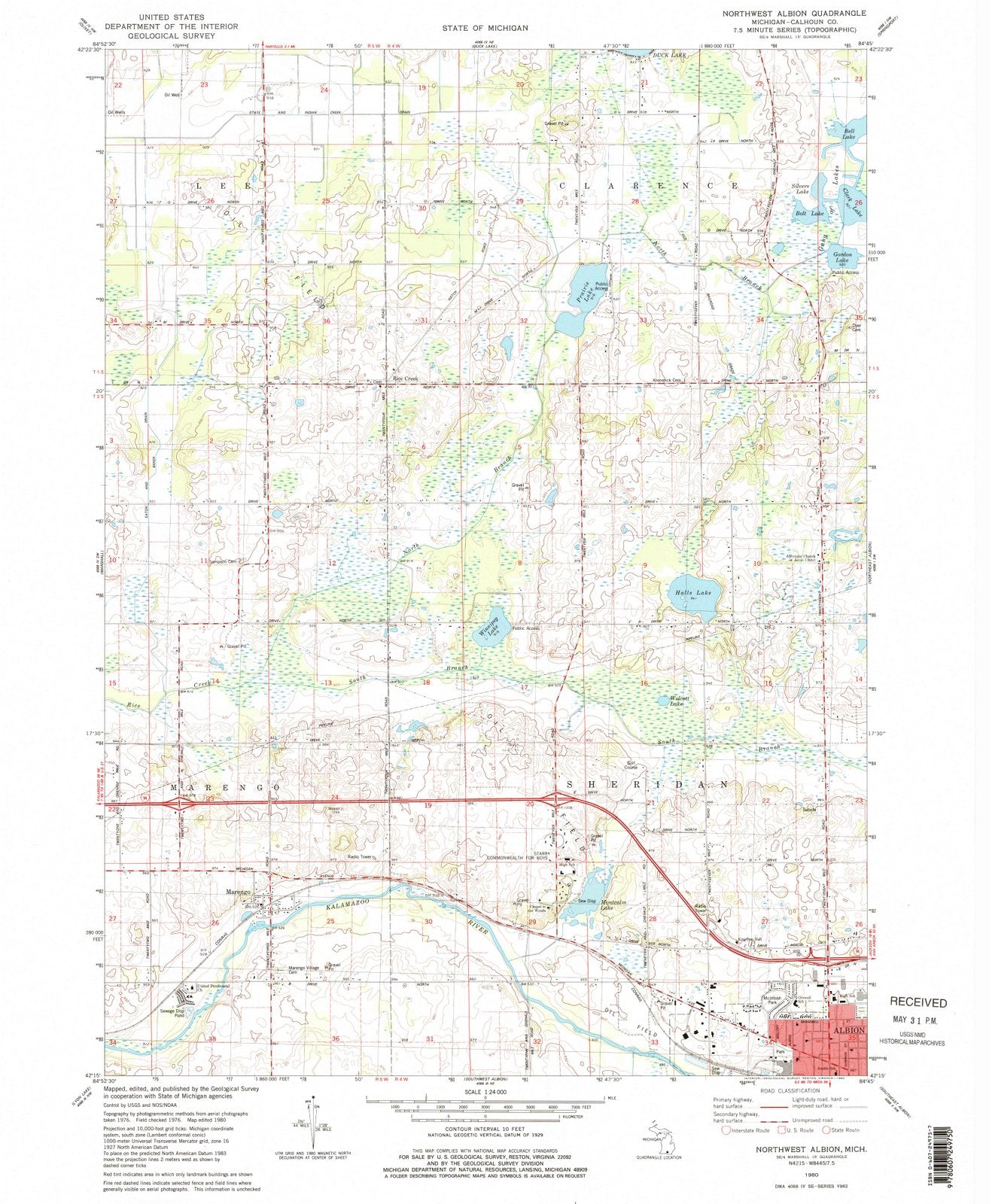 1980 Northwest Albion, MI - Michigan - USGS Topographic Map