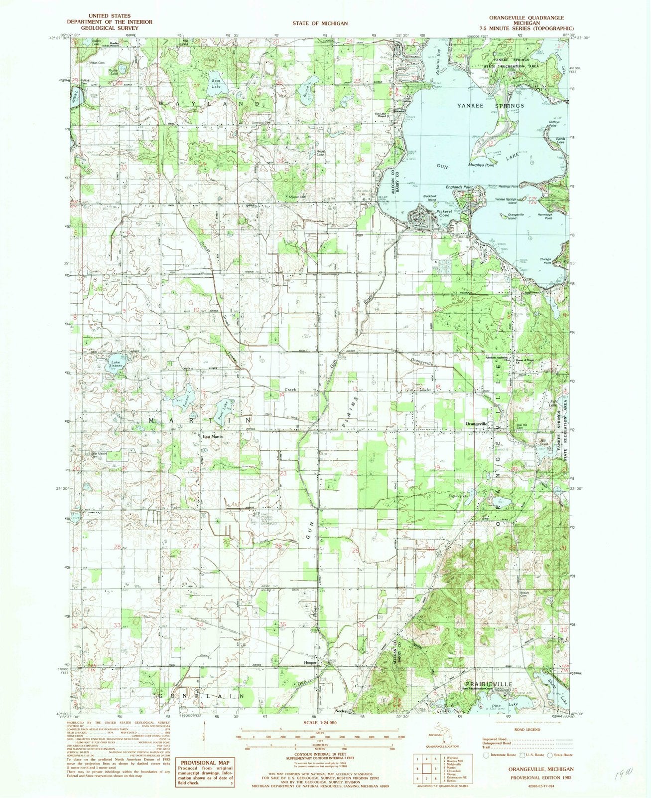 1982 Orangeville, MI - Michigan - USGS Topographic Map