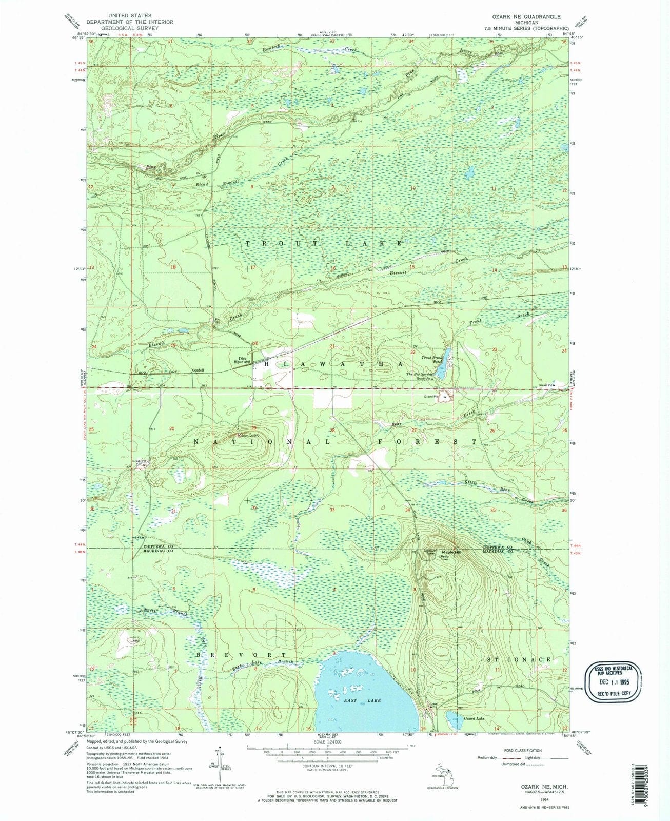 1964 Ozark, MI - Michigan - USGS Topographic Map