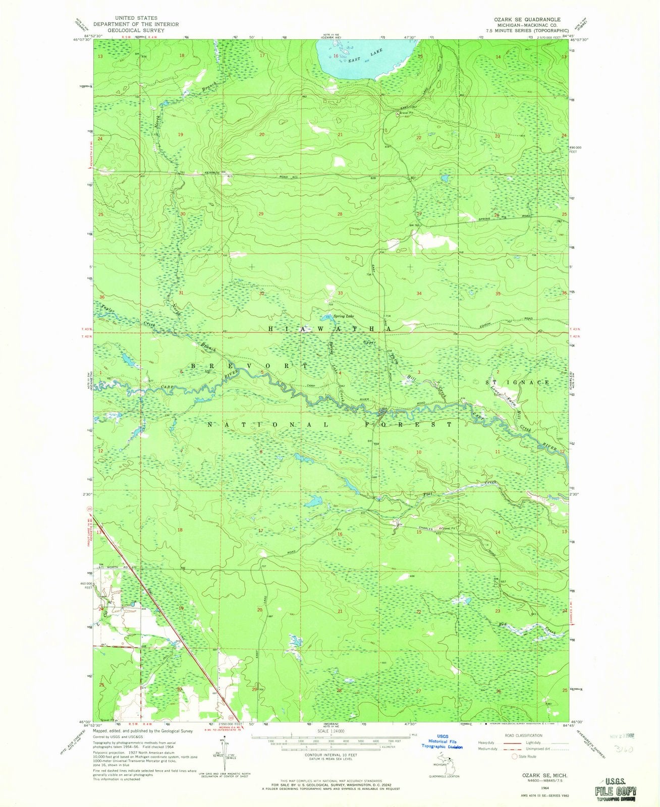 1964 Ozark, MI - Michigan - USGS Topographic Map v2