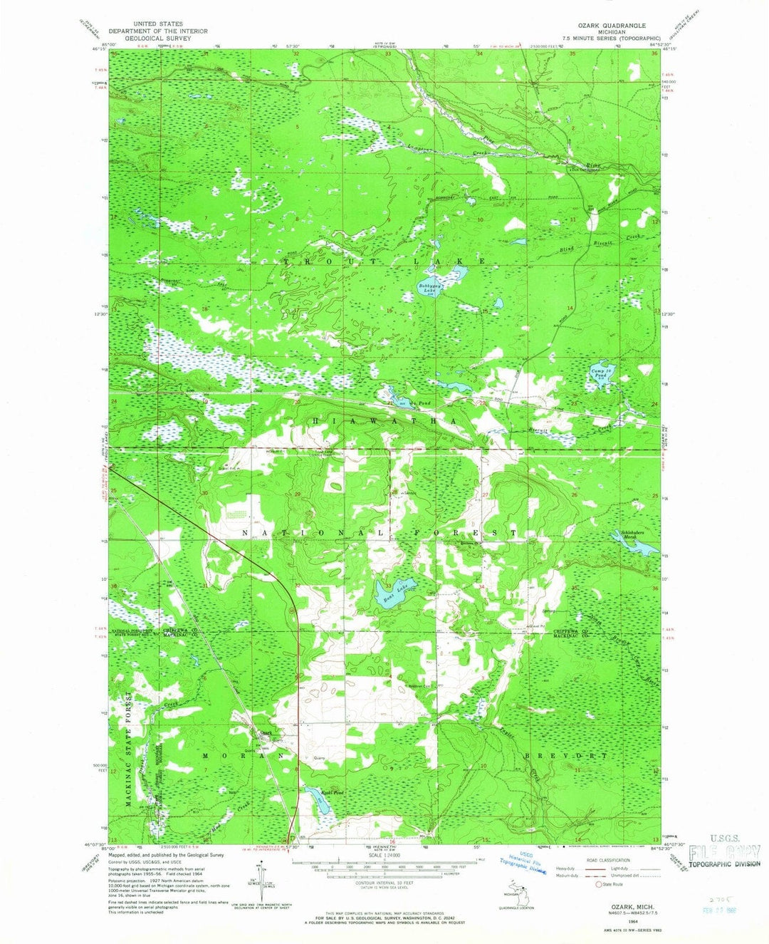 1964 Ozark, MI - Michigan - USGS Topographic Map v3
