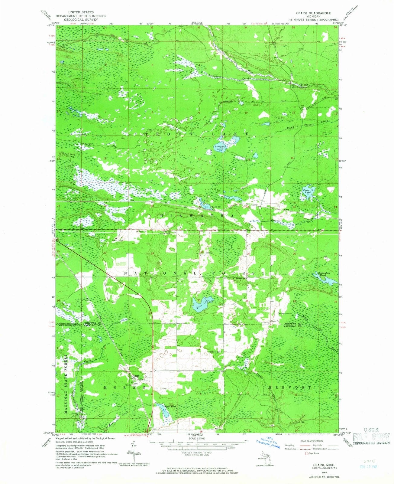 1964 Ozark, MI - Michigan - USGS Topographic Map v3