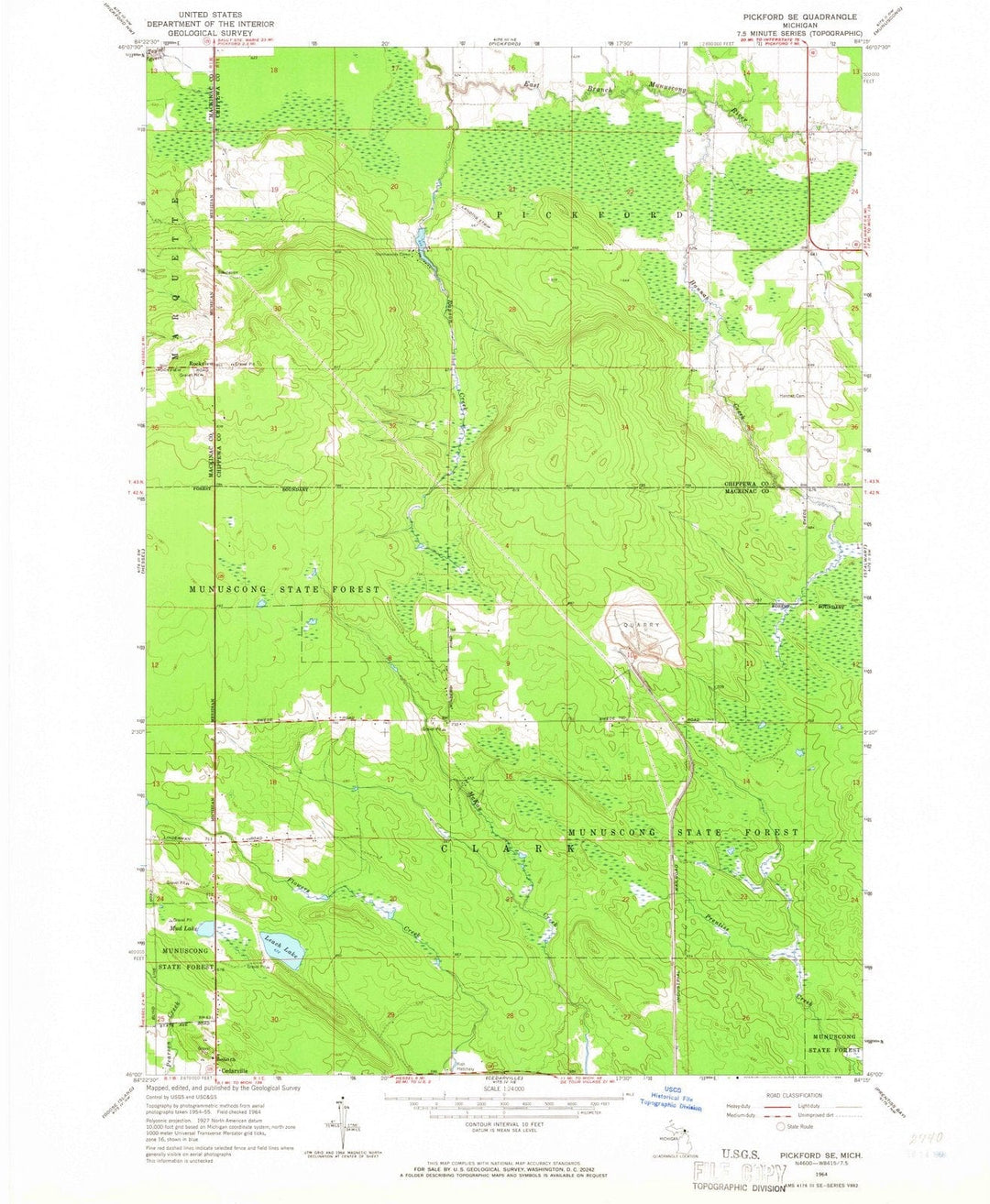 1964 Pickford, MI - Michigan - USGS Topographic Map