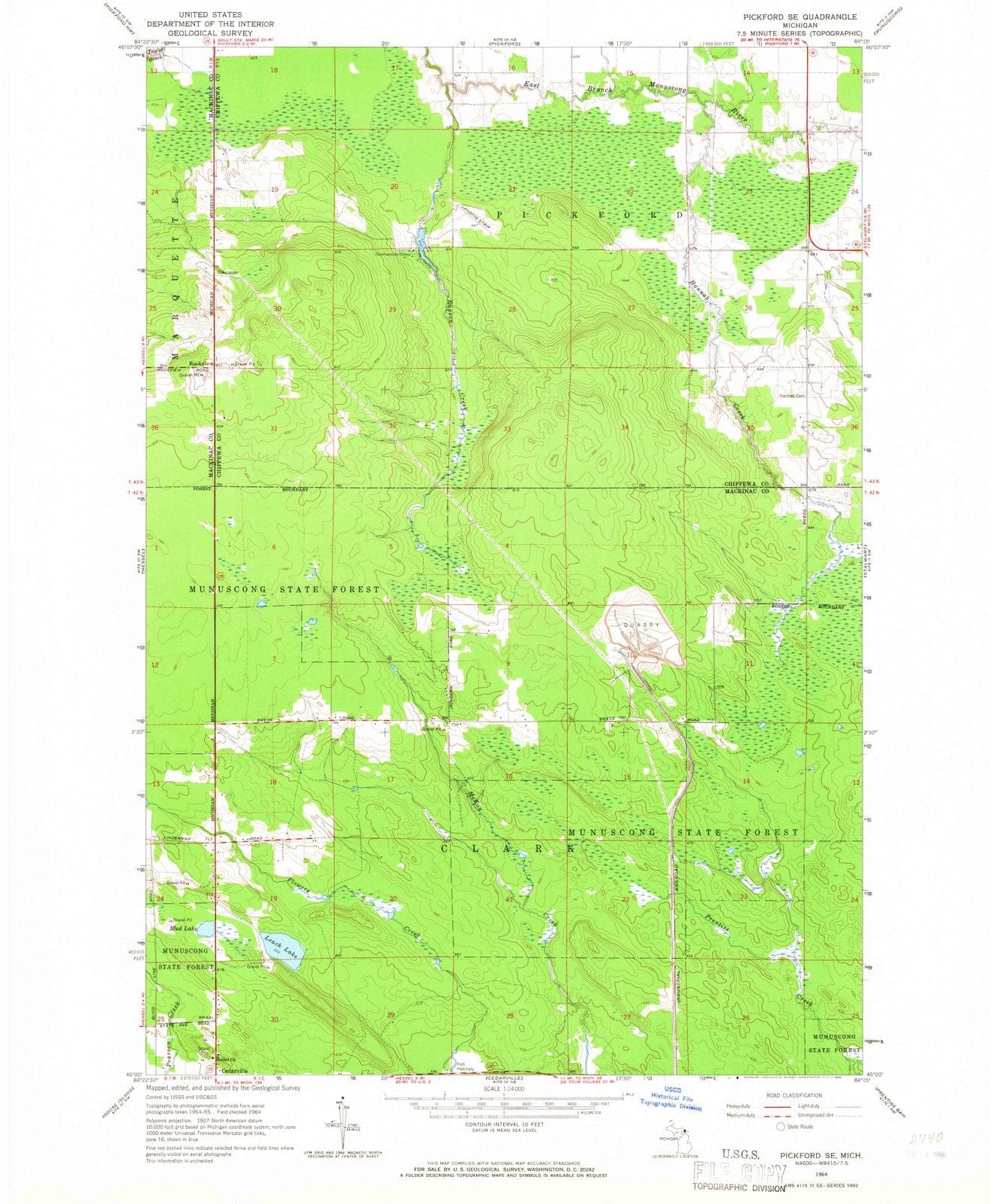 1964 Pickford, MI - Michigan - USGS Topographic Map
