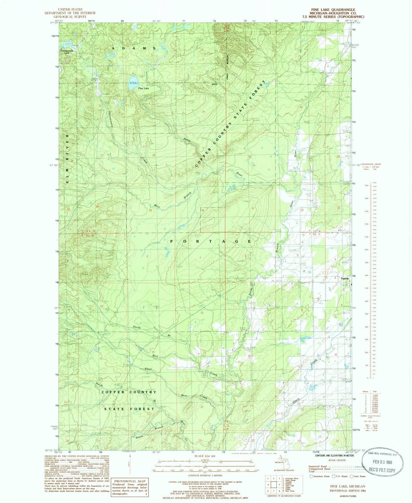 1984 Pine Lake, MI - Michigan - USGS Topographic Map