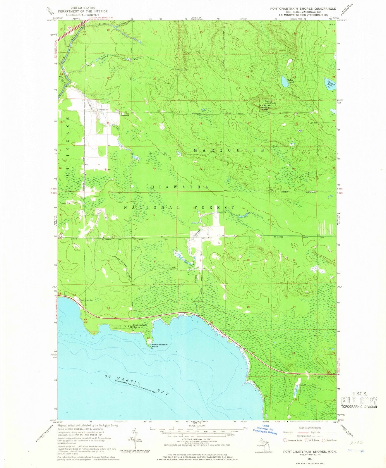 1964 Pontchartrain Shores, MI - Michigan - USGS Topographic Map