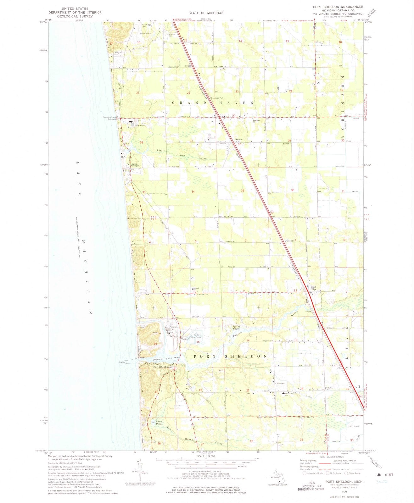 1972 Port Sheldon, MI - Michigan - USGS Topographic Map
