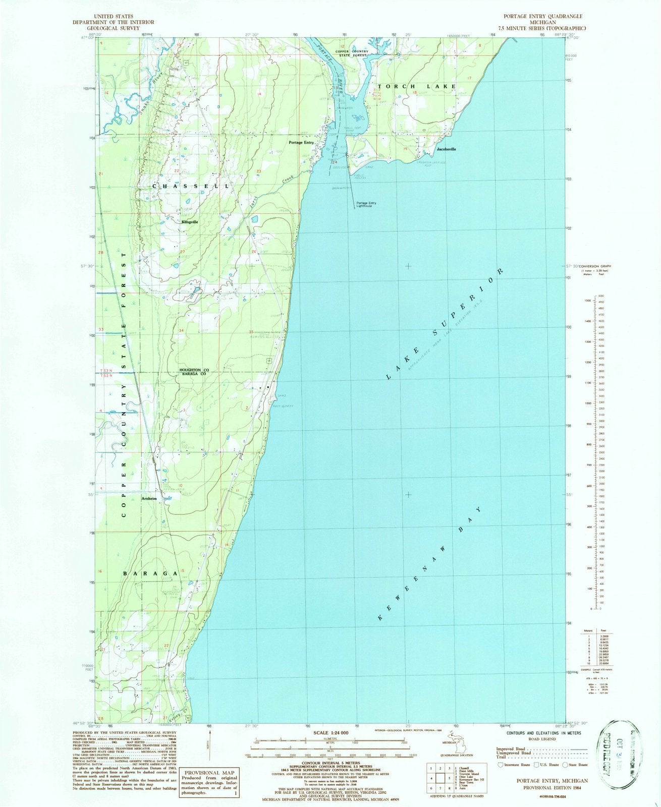 1984 Portage Entry, MI - Michigan - USGS Topographic Map