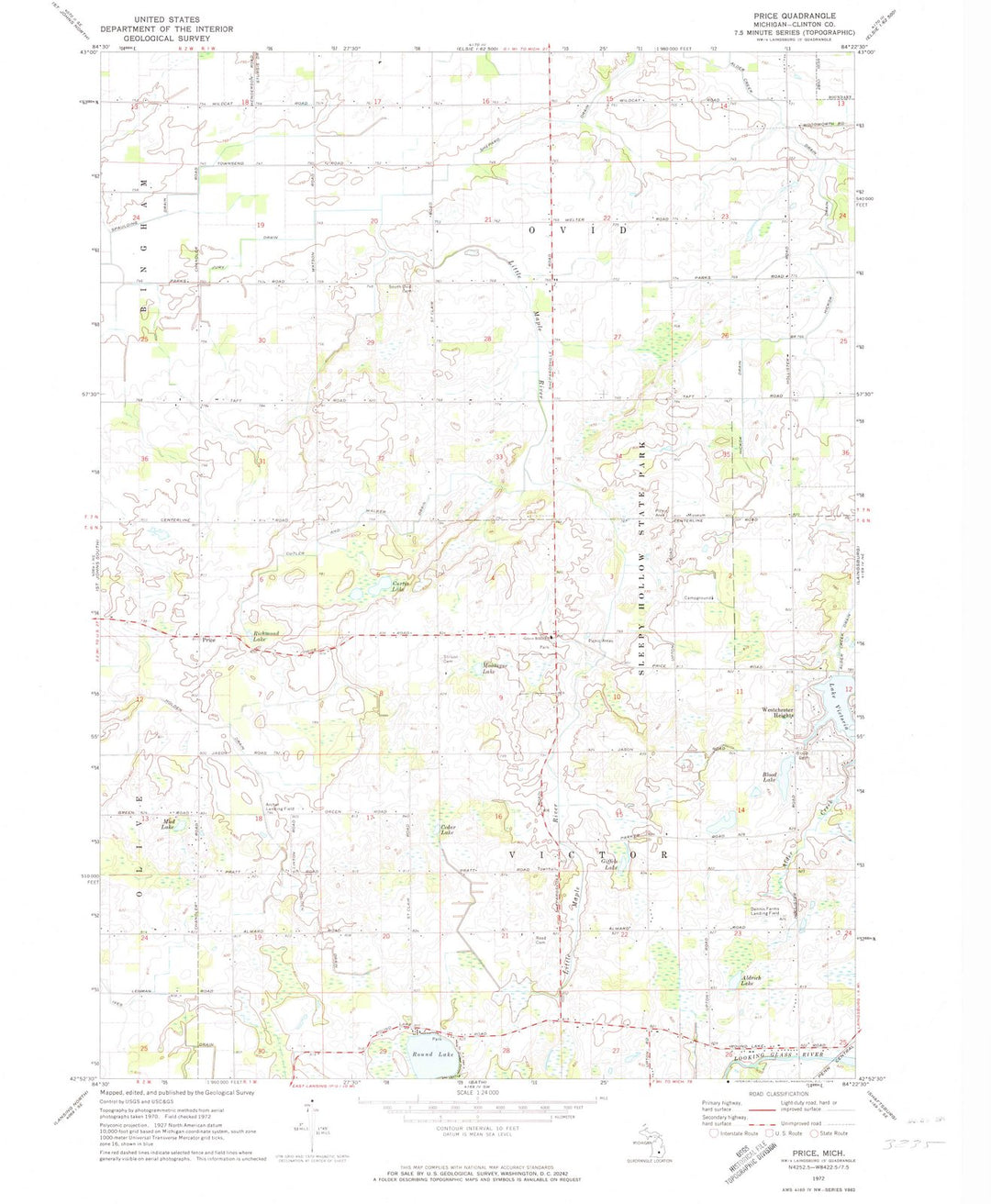 1972 Price, MI - Michigan - USGS Topographic Map