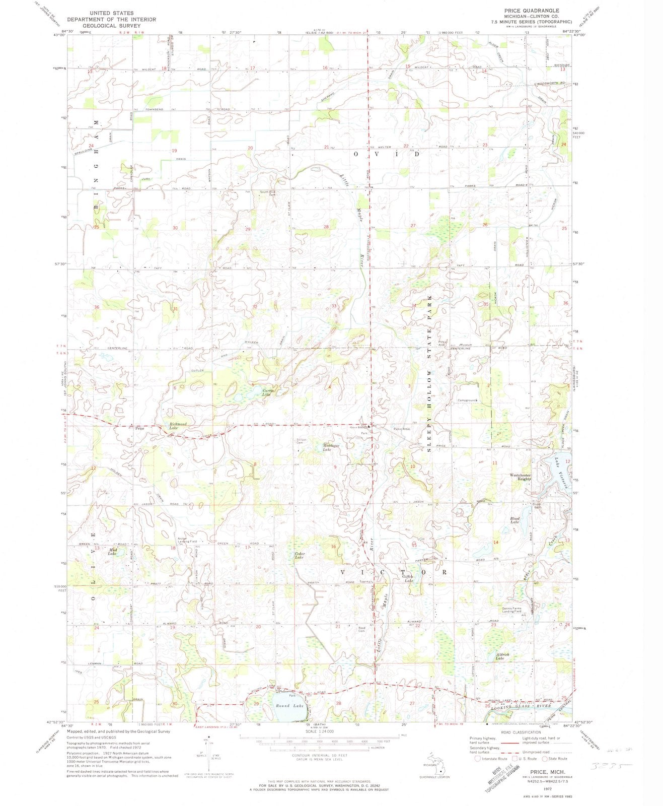 1972 Price, MI - Michigan - USGS Topographic Map