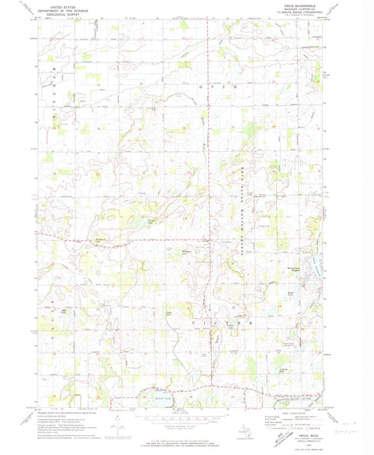 1972 Price, MI - Michigan - USGS Topographic Map