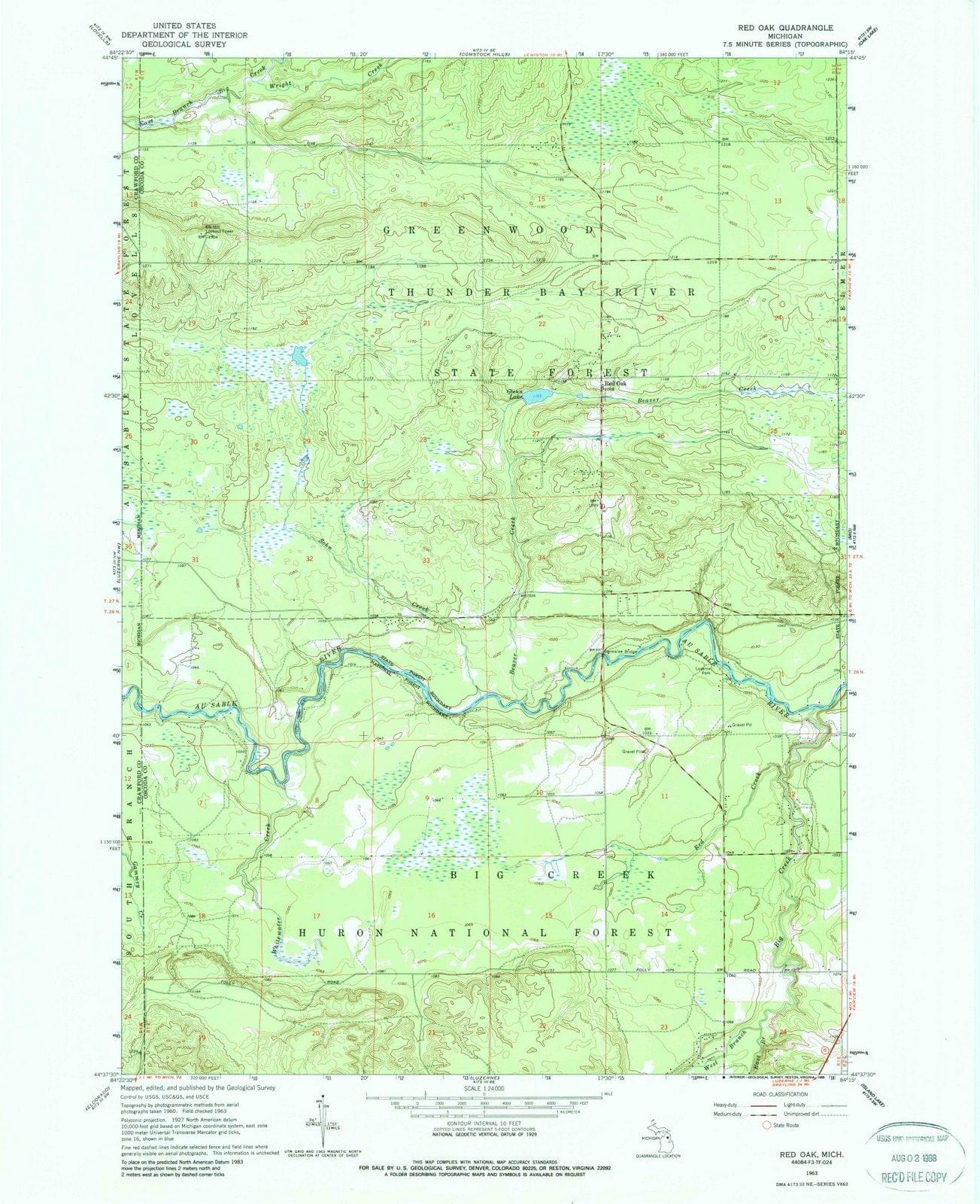 1963 Red Oak, MI - Michigan - USGS Topographic Map