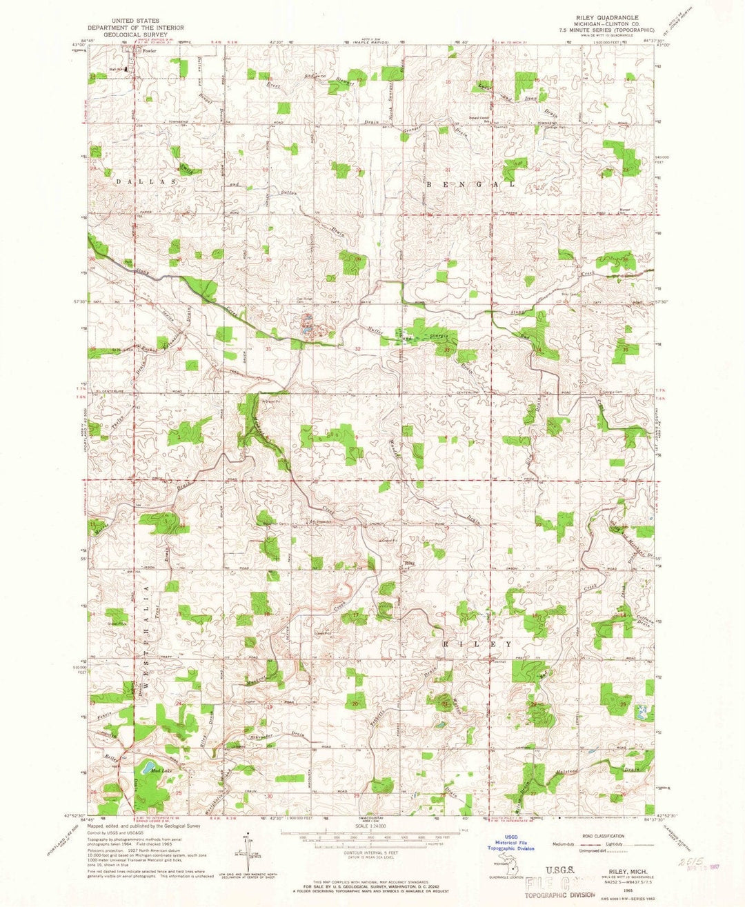1965 Riley, MI - Michigan - USGS Topographic Map