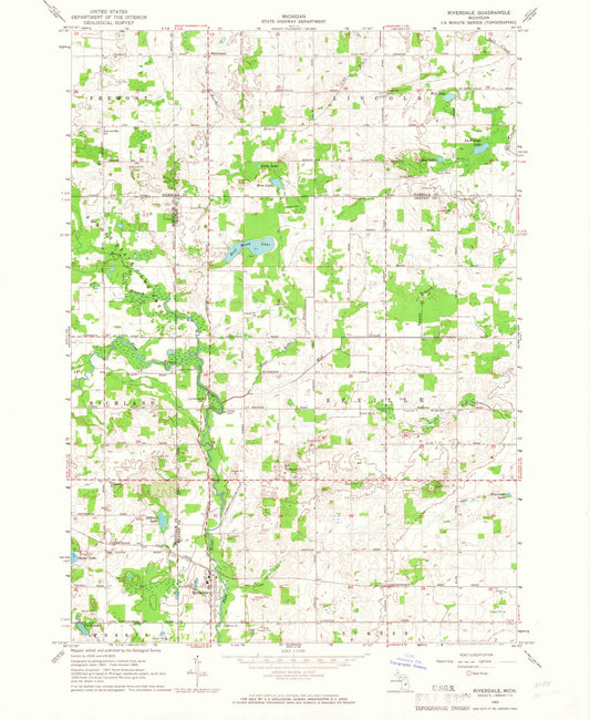 1965 Riverdale, MI - Michigan - USGS Topographic Map