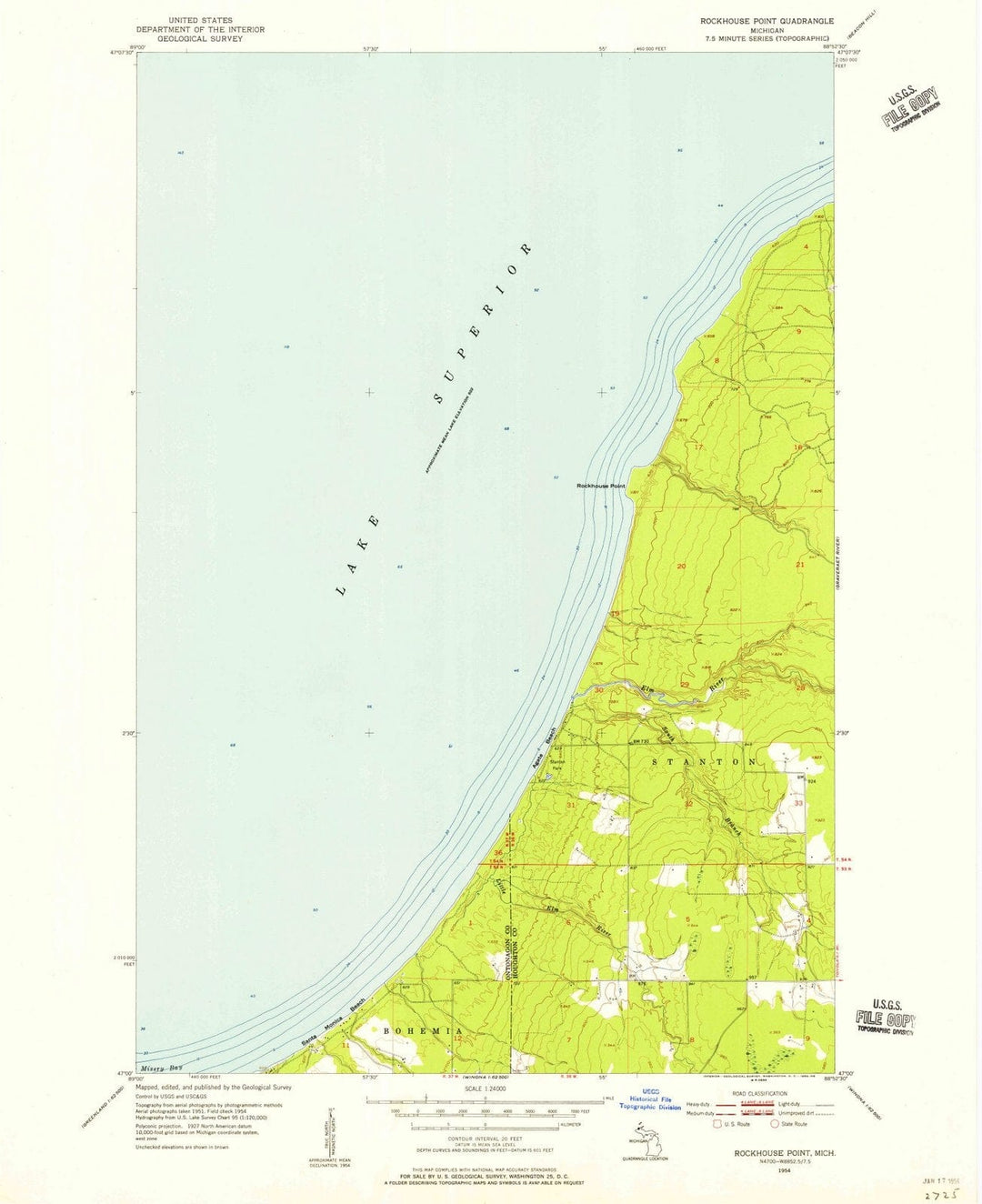 1954 Rockhouse Point, MI - Michigan - USGS Topographic Map