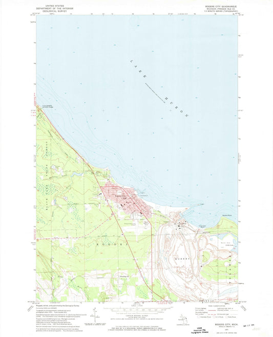 1971 Rogers City, MI - Michigan - USGS Topographic Map