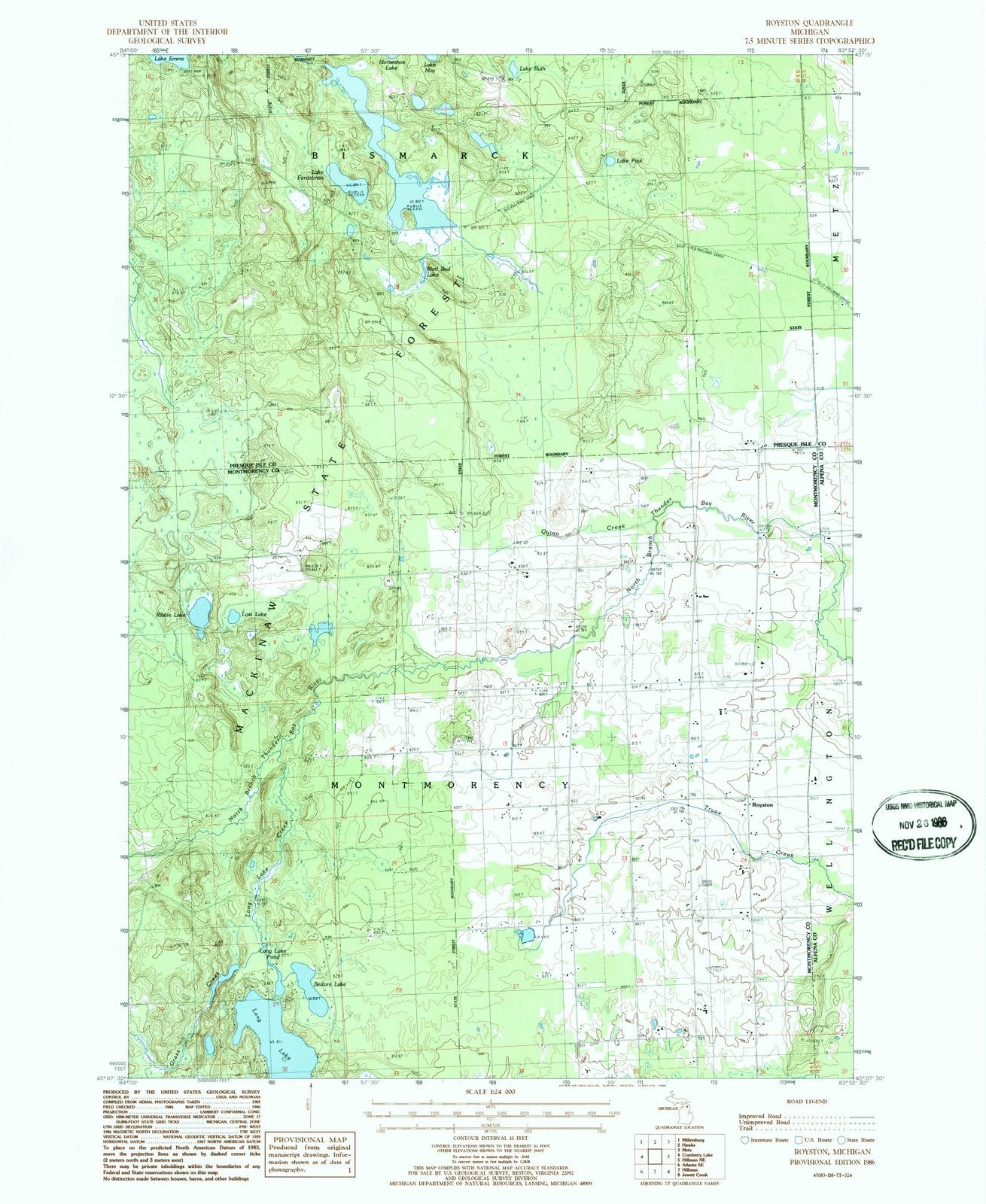 1986 Royston, MI - Michigan - USGS Topographic Map