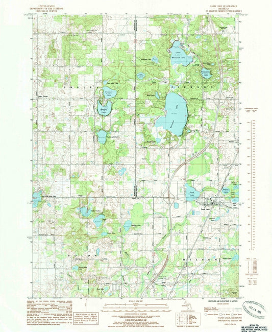 1985 Sand Lake, MI - Michigan - USGS Topographic Map