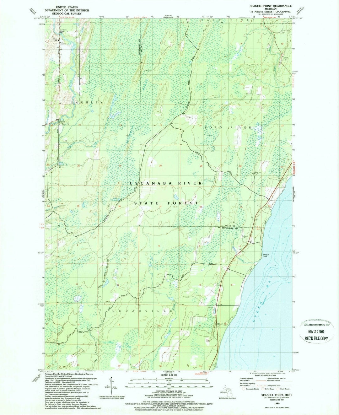 1989 Seagull Point, MI - Michigan - USGS Topographic Map