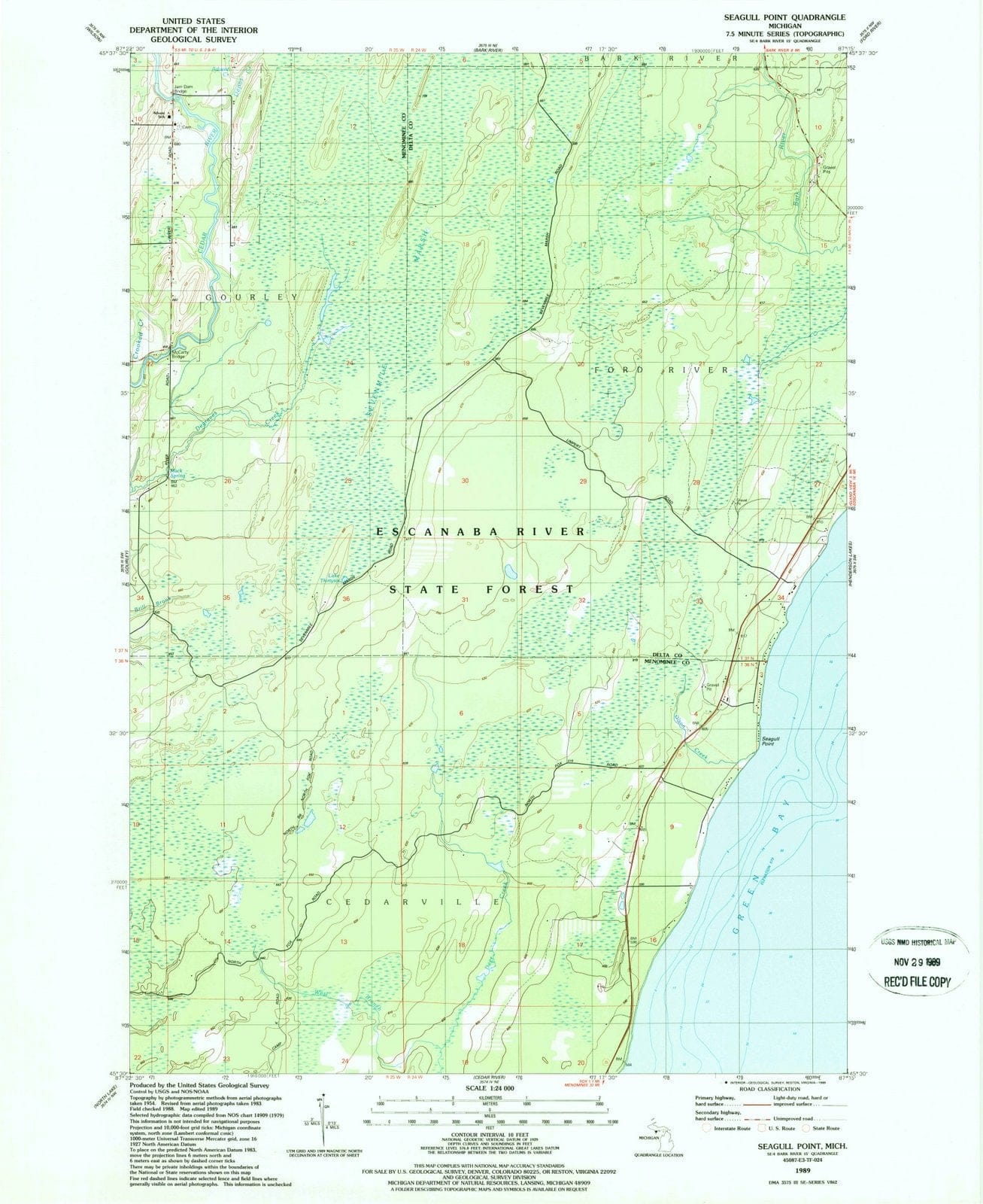 1989 Seagull Point, MI - Michigan - USGS Topographic Map