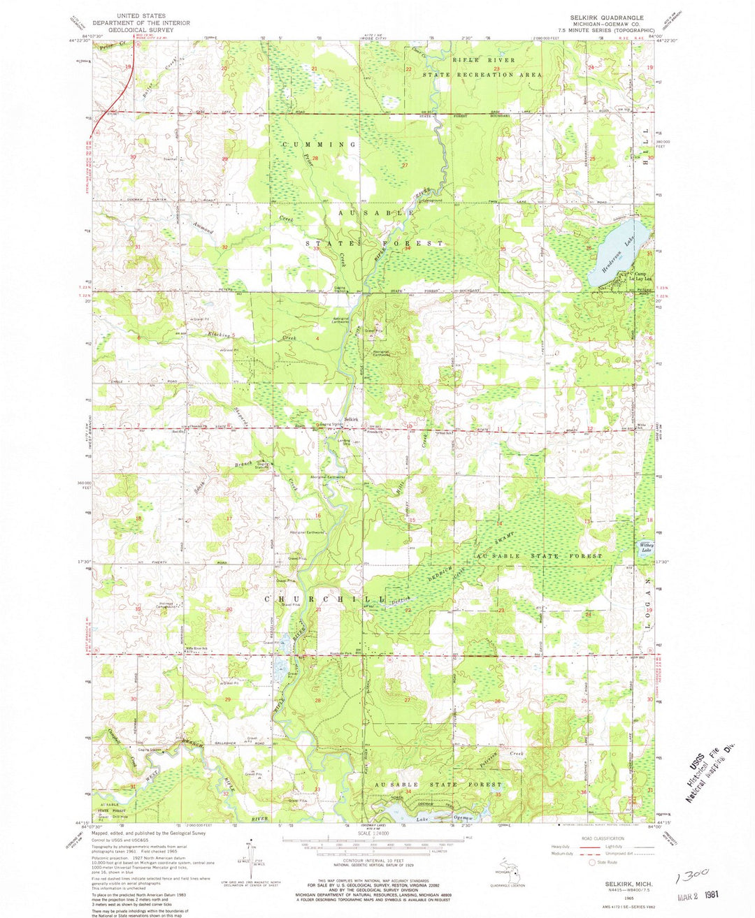 1965 Selkirk, MI - Michigan - USGS Topographic Map
