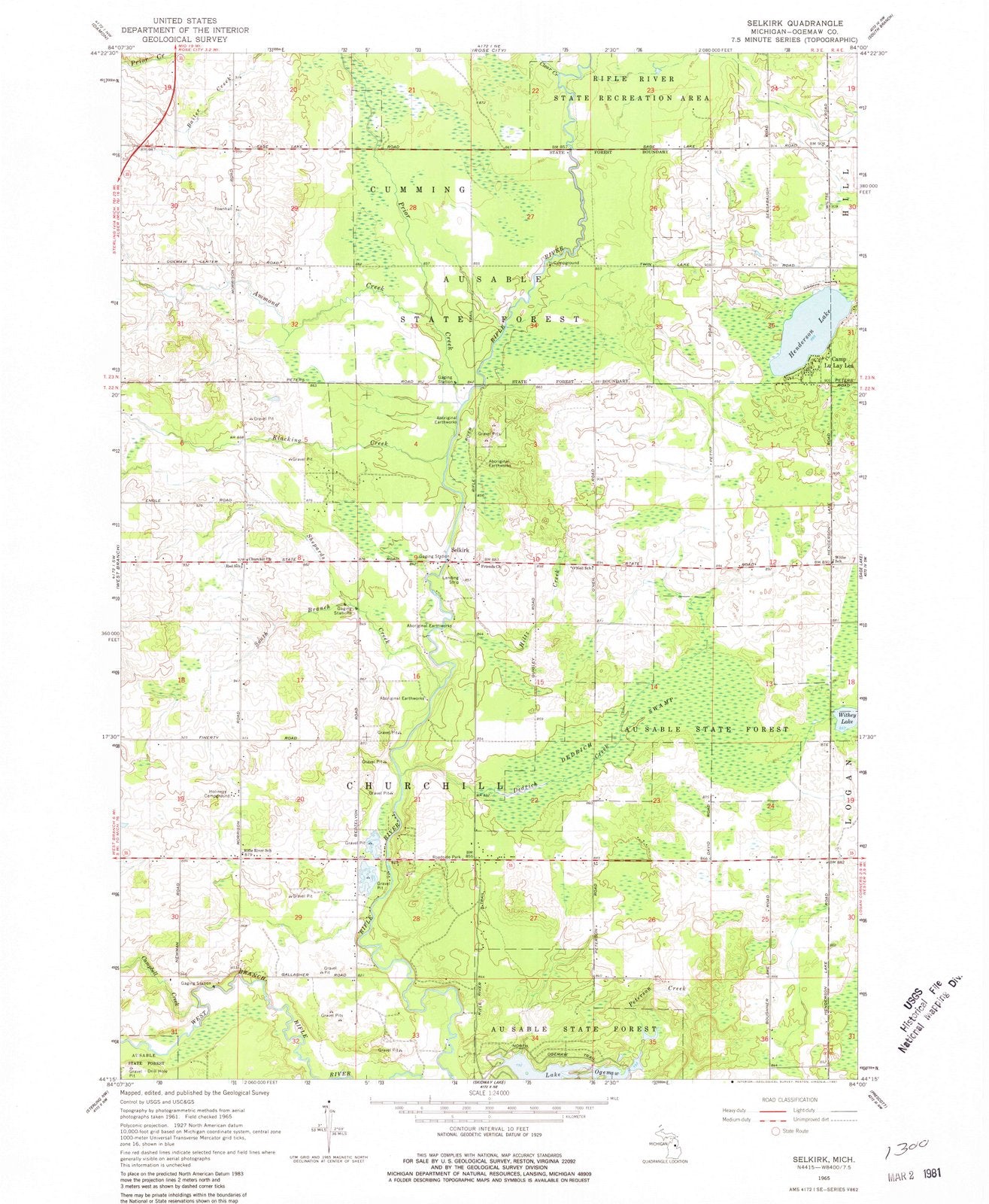 1965 Selkirk, MI - Michigan - USGS Topographic Map