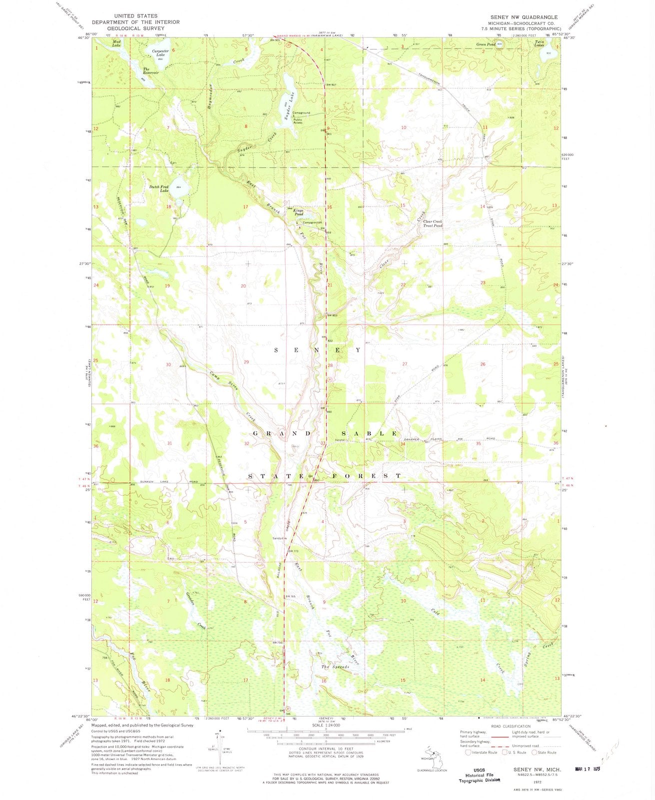 1972 Seney, MI - Michigan - USGS Topographic Map