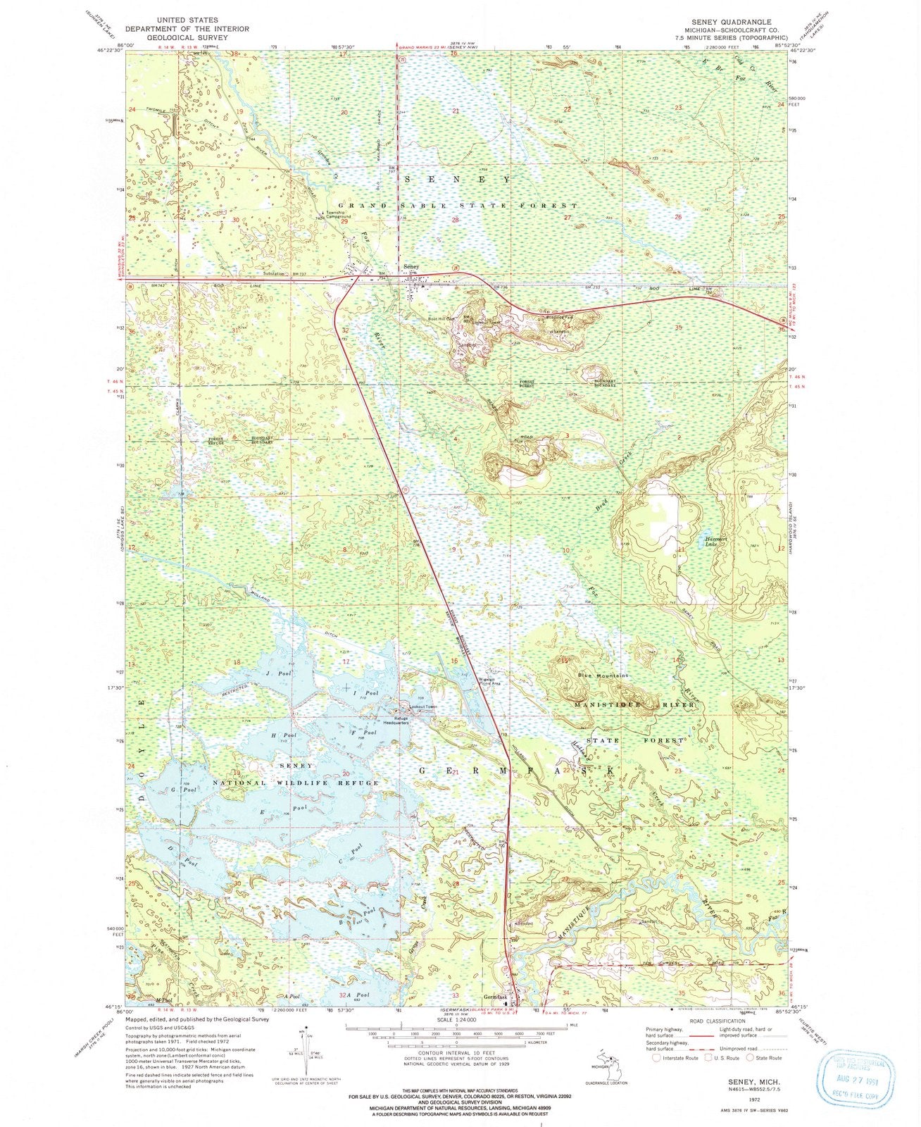 1972 Seney, MI - Michigan - USGS Topographic Map v2