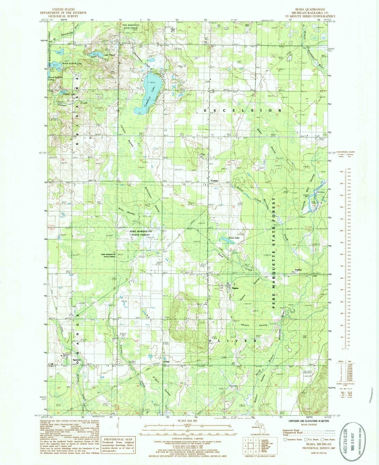 1985 Sigma, MI - Michigan - USGS Topographic Map