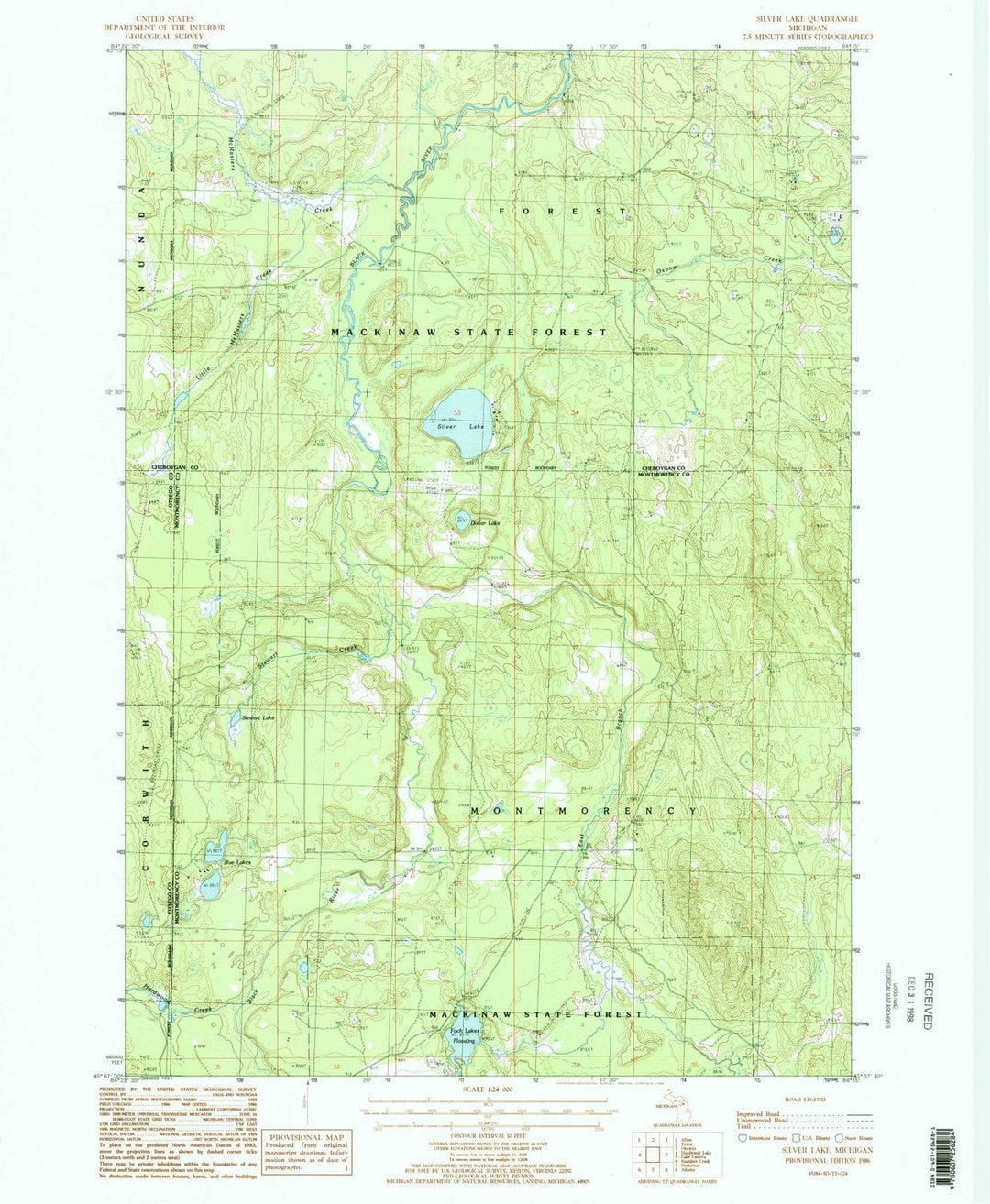1986 Silver Lake, MI - Michigan - USGS Topographic Map