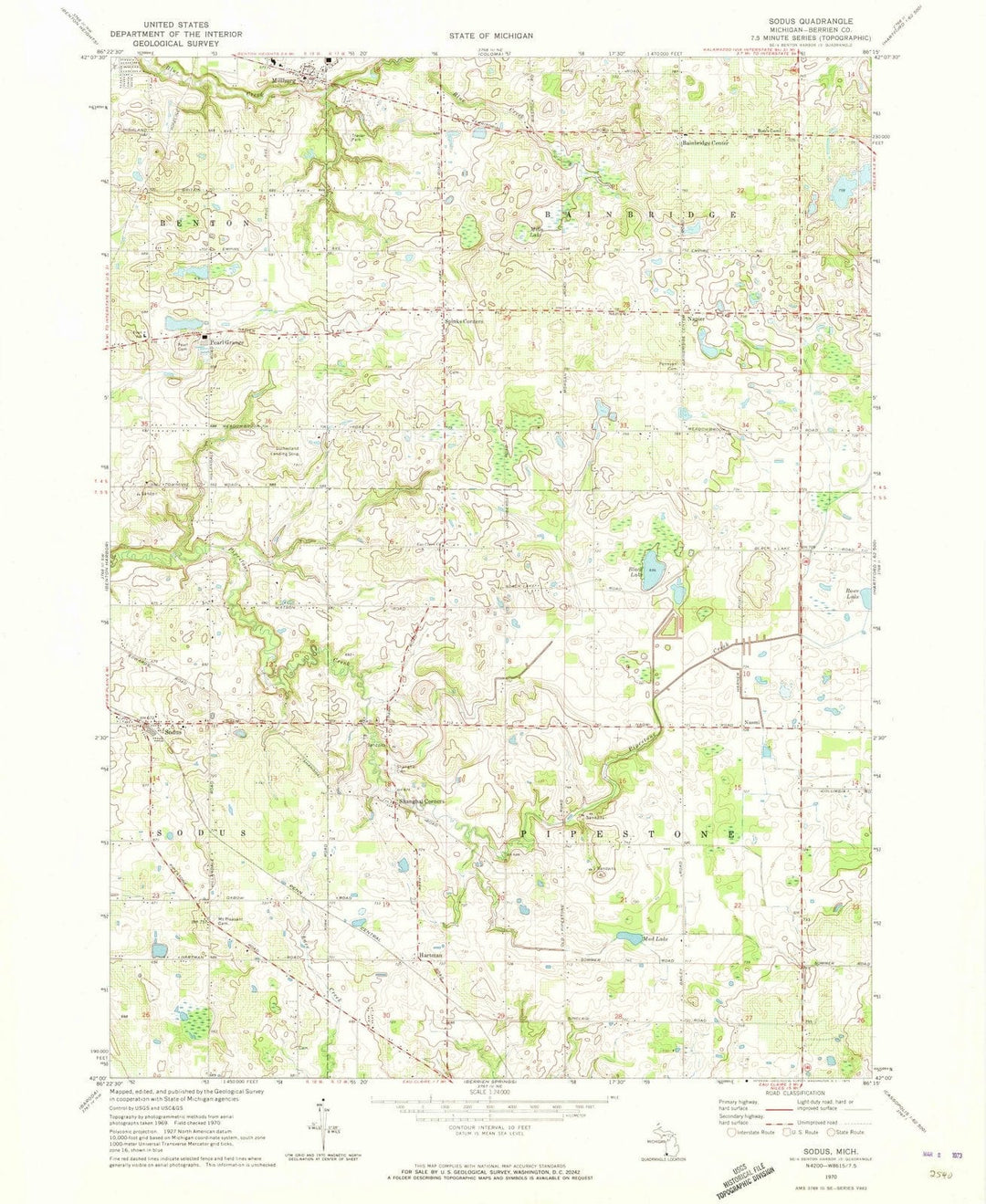 1970 Sodus, MI - Michigan - USGS Topographic Map