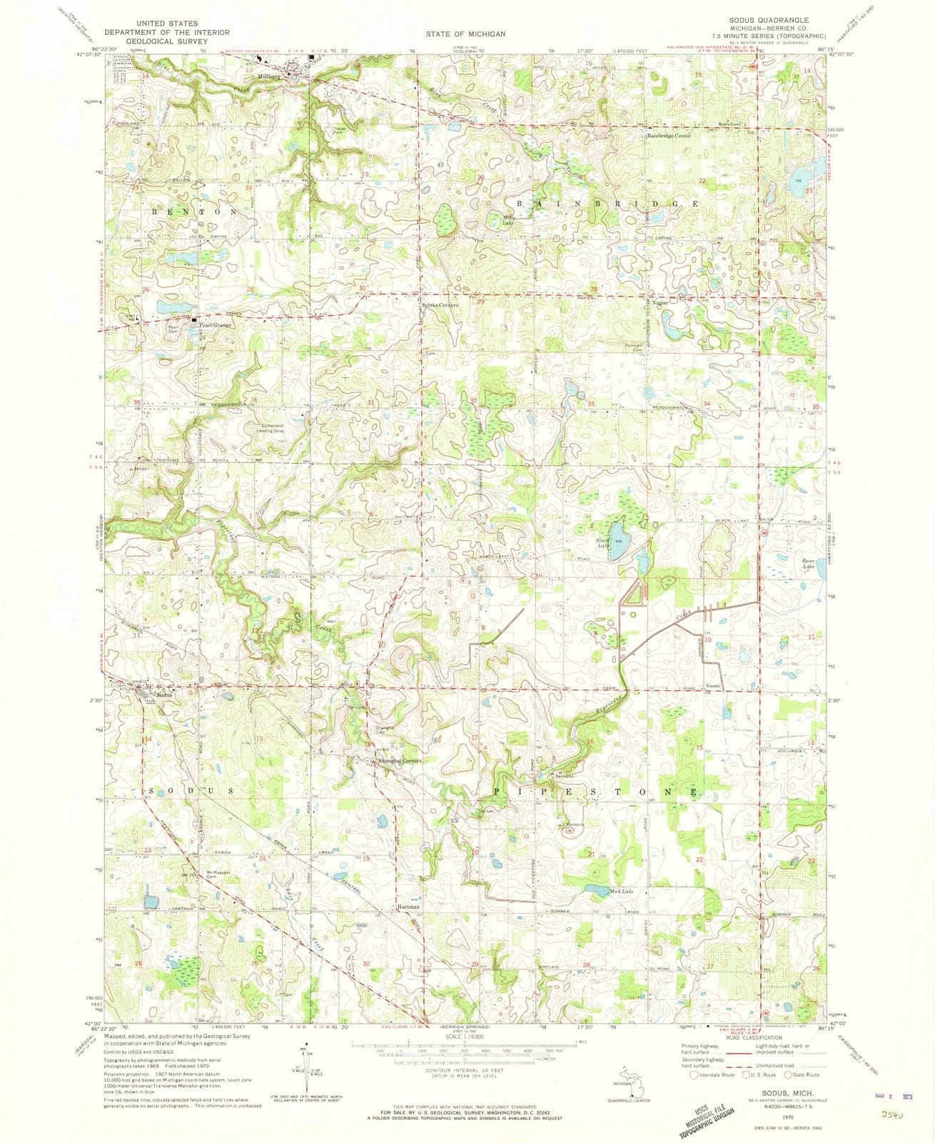 1970 Sodus, MI - Michigan - USGS Topographic Map
