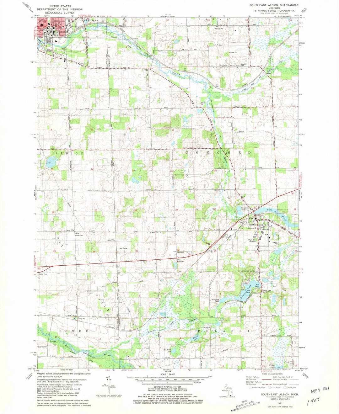1981 Southeast Albion, MI - Michigan - USGS Topographic Map