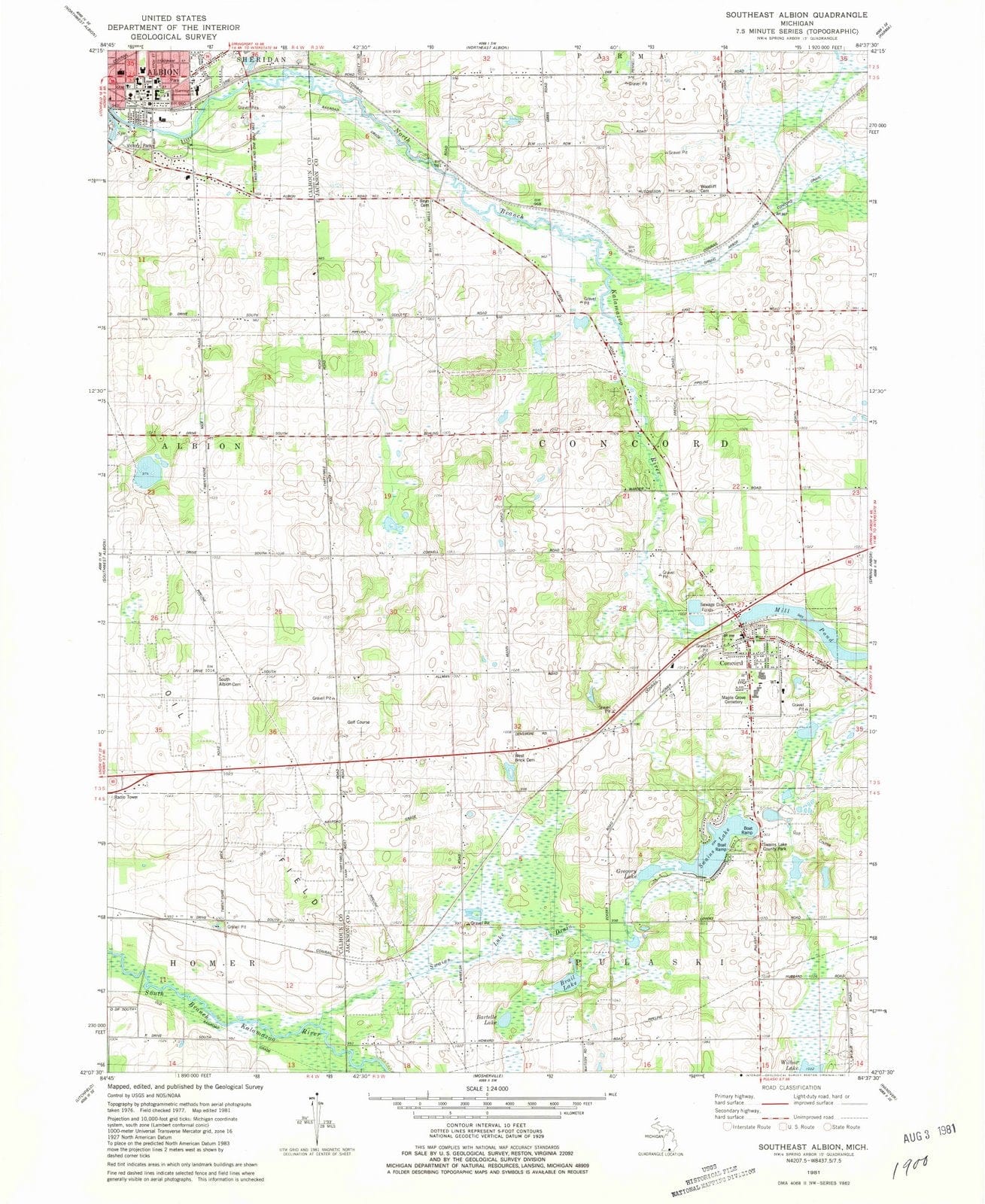 1981 Southeast Albion, MI - Michigan - USGS Topographic Map